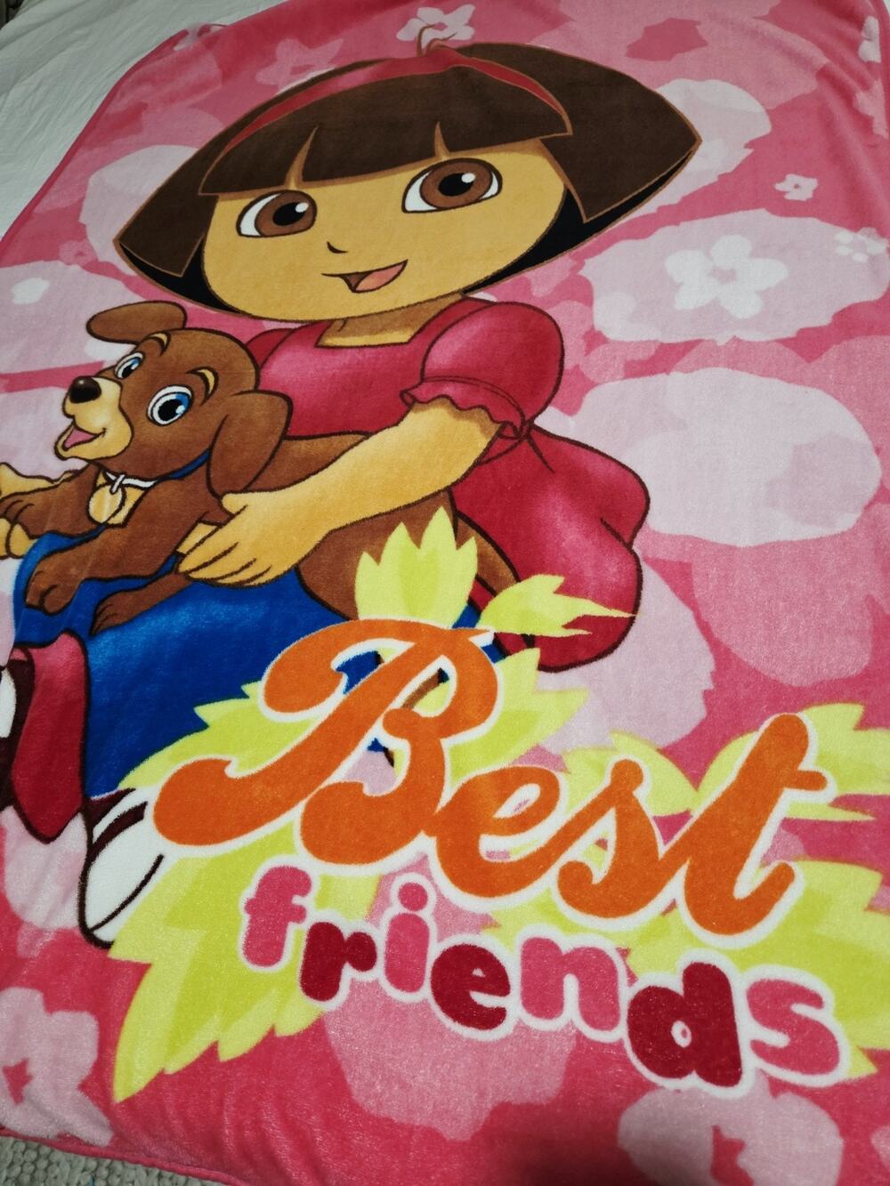 Dora Explorer Fleece Blanket Y2k Nickelodeon Dog Best friends Pink 49x60” Trow